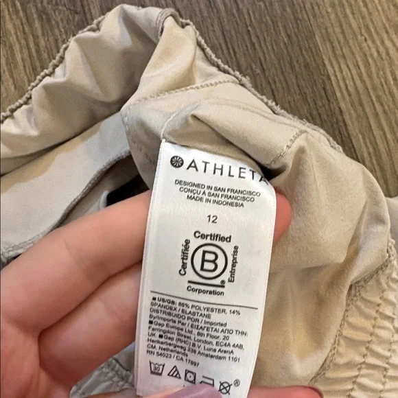 Athleta Avenue Wide Leg Crop Pant Cream, Size 12 Abalone - Picture 6 of 7